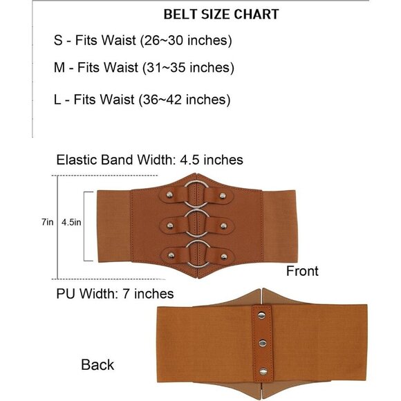 Women\'s Corset Belt Extra Wide Stretchy Belts Elastic Waspie Waist Belt